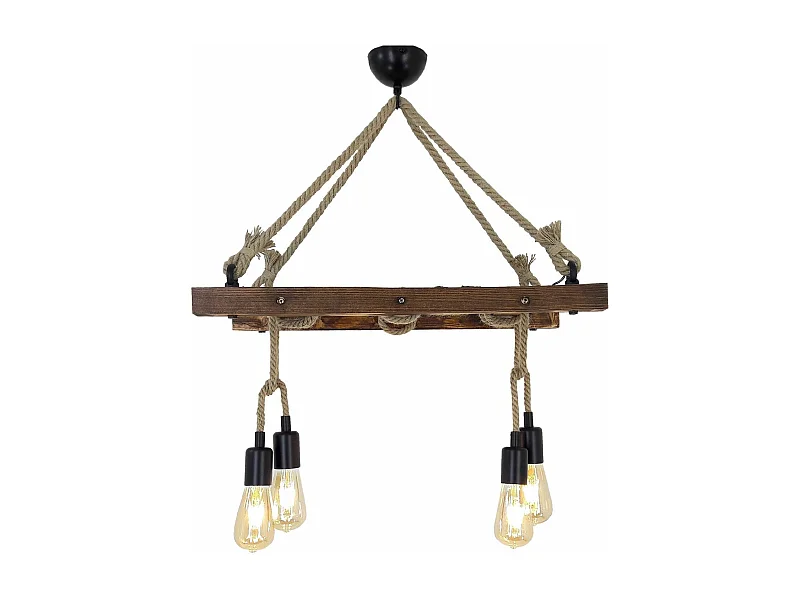 Suspension échelle Draex 60cm Bois Naturel et Corde Beige