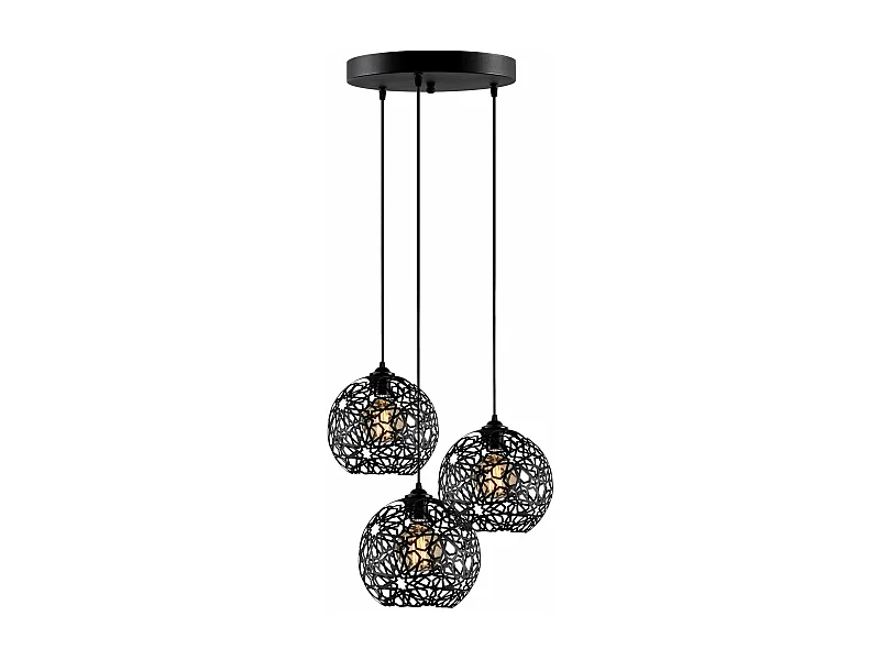 Suspension 3 lampes escalier Alessi D65cm Métal Noir