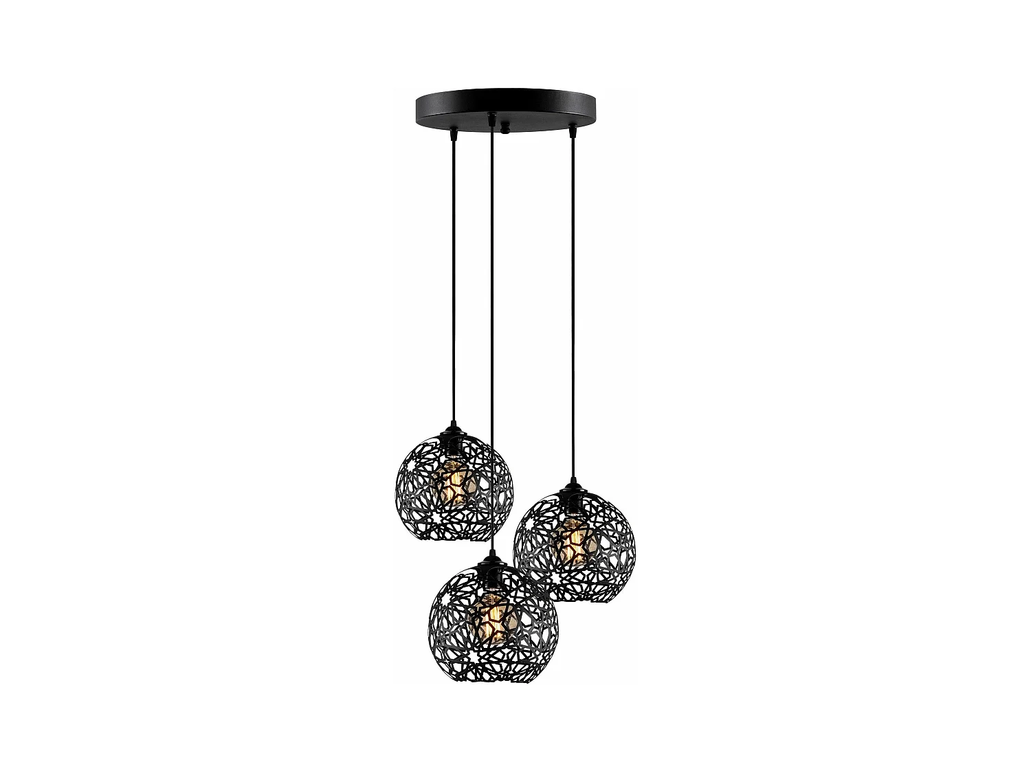 Suspension 3 lampes escalier Alessi D65cm Métal Noir