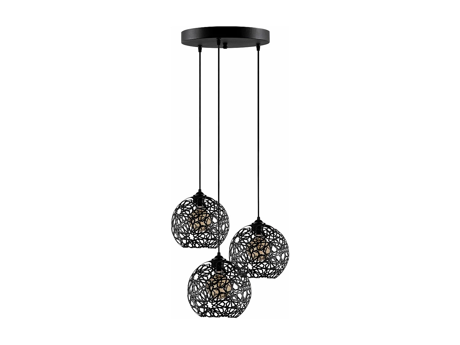 Suspension 3 lampes escalier Alessi D65cm Métal Noir