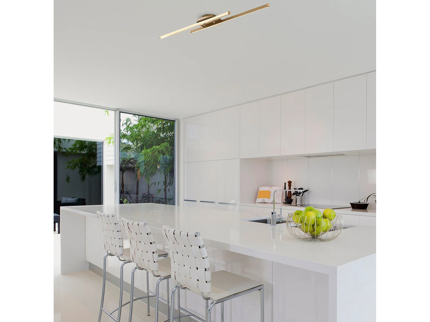 Plafonnier design Glorina L86cm Métal Noir