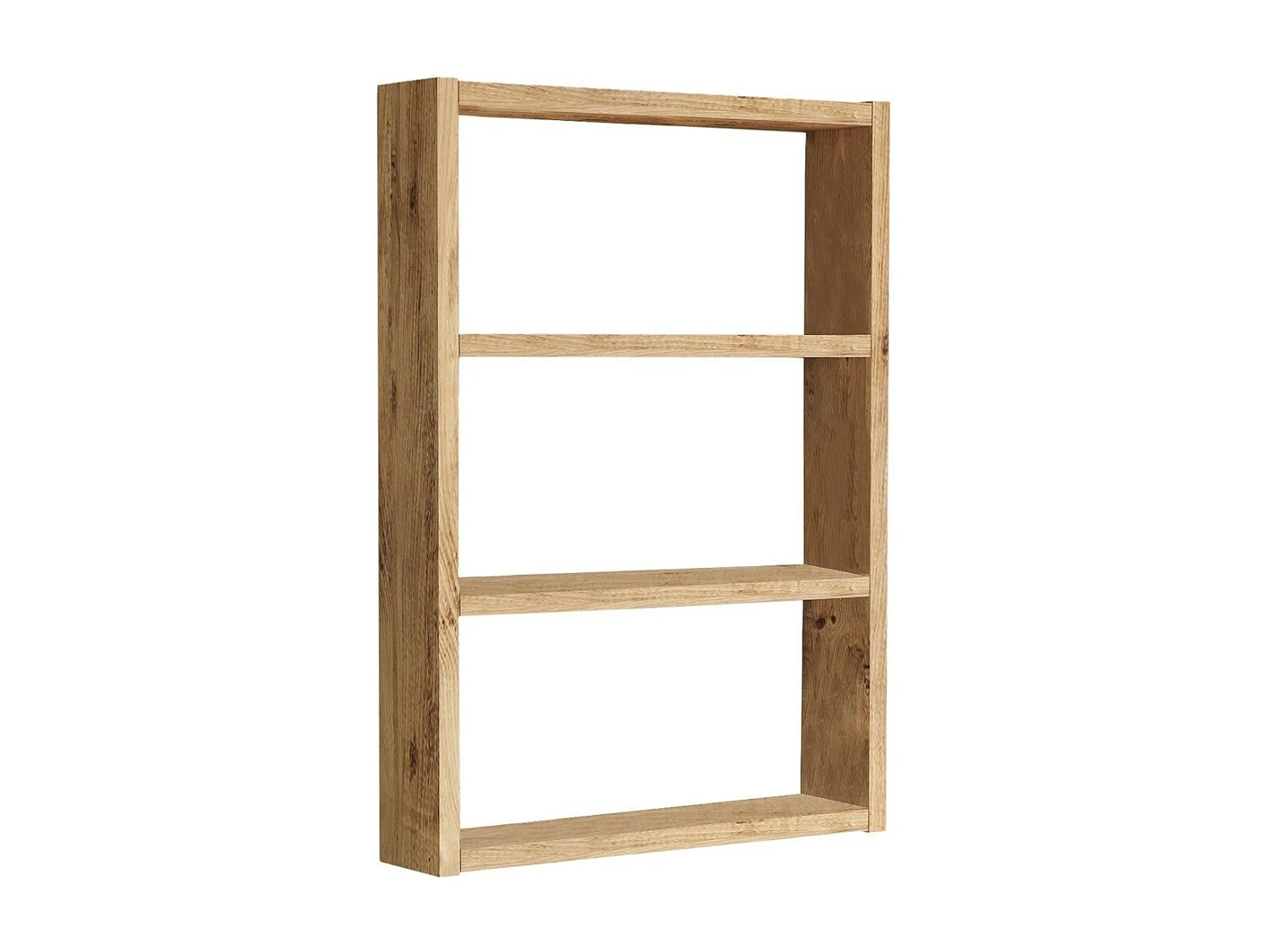 Prateleira de parede moderna de 3 níveis com efeito de carvalho natural para todos os interiores contemporâneos