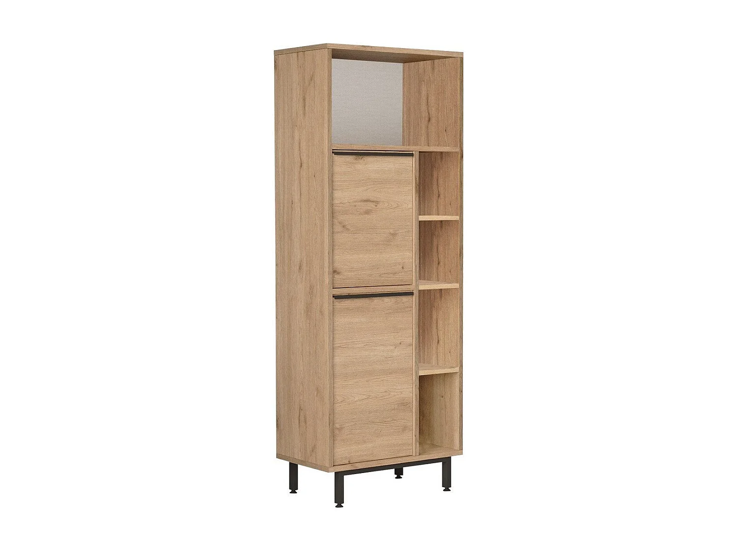 Meuble de rangement salle de bain 2 portes 5 niches - H161,1 cm