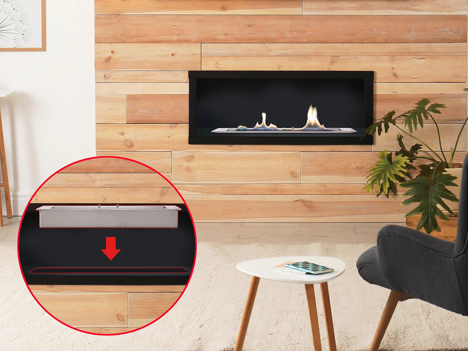 Bloco de combustão de tamanho médio com fibra cerâmica e regulador de chama