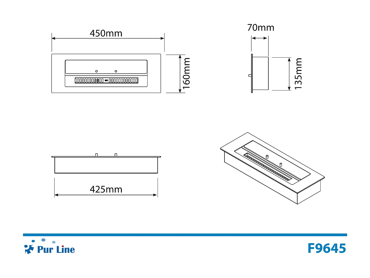Bloc de combustion de taille moyenne avec fibre céramique et régulateur de flamme