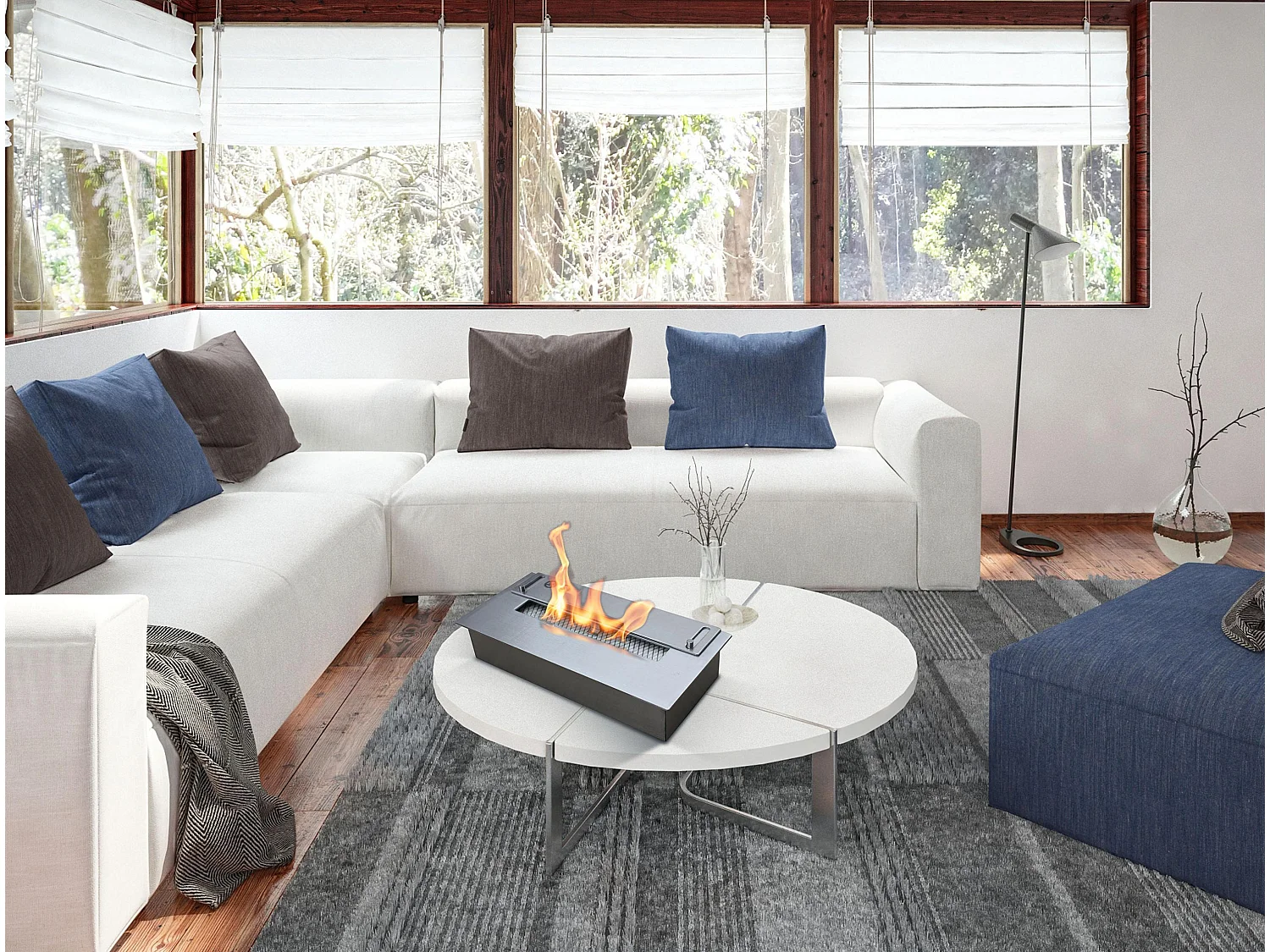 Ethanol-Kaminbrenner aus Stahl mit Keramikfaser und Flammenregulierungskappe 1L