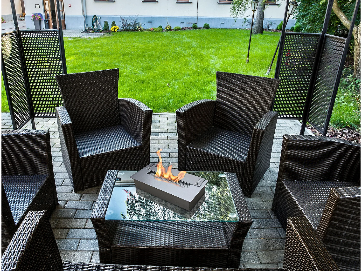 Ethanol-Kaminbrenner aus Stahl mit Keramikfaser und Flammenregulierungskappe 1L