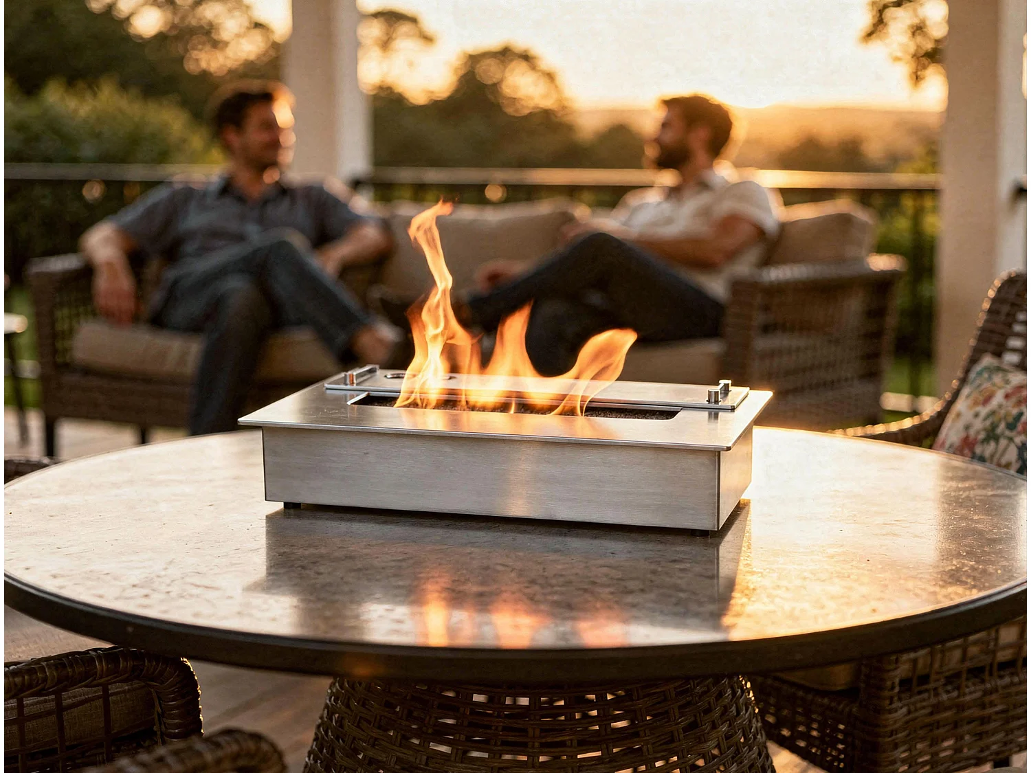 Brûleur en acier pour cheminée à éthanol et régulateur de flamme 1L