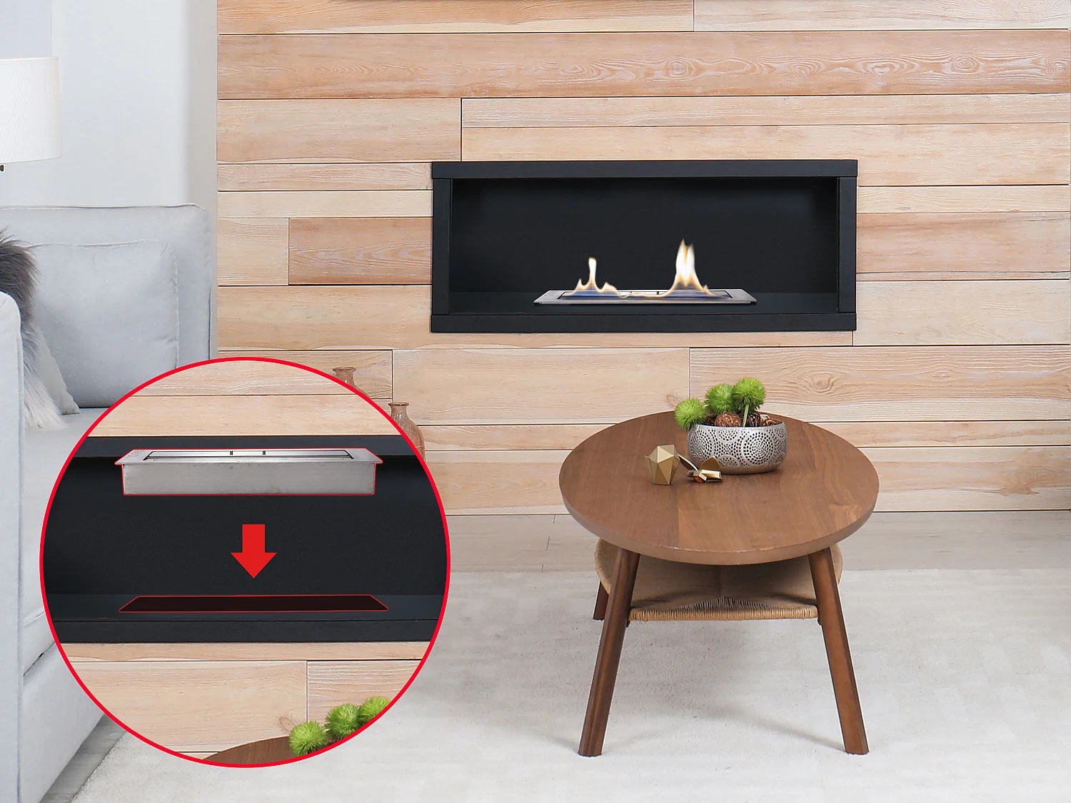 Bloc de combustion de taille moyenne avec fibre céramique et régulateur de flamme