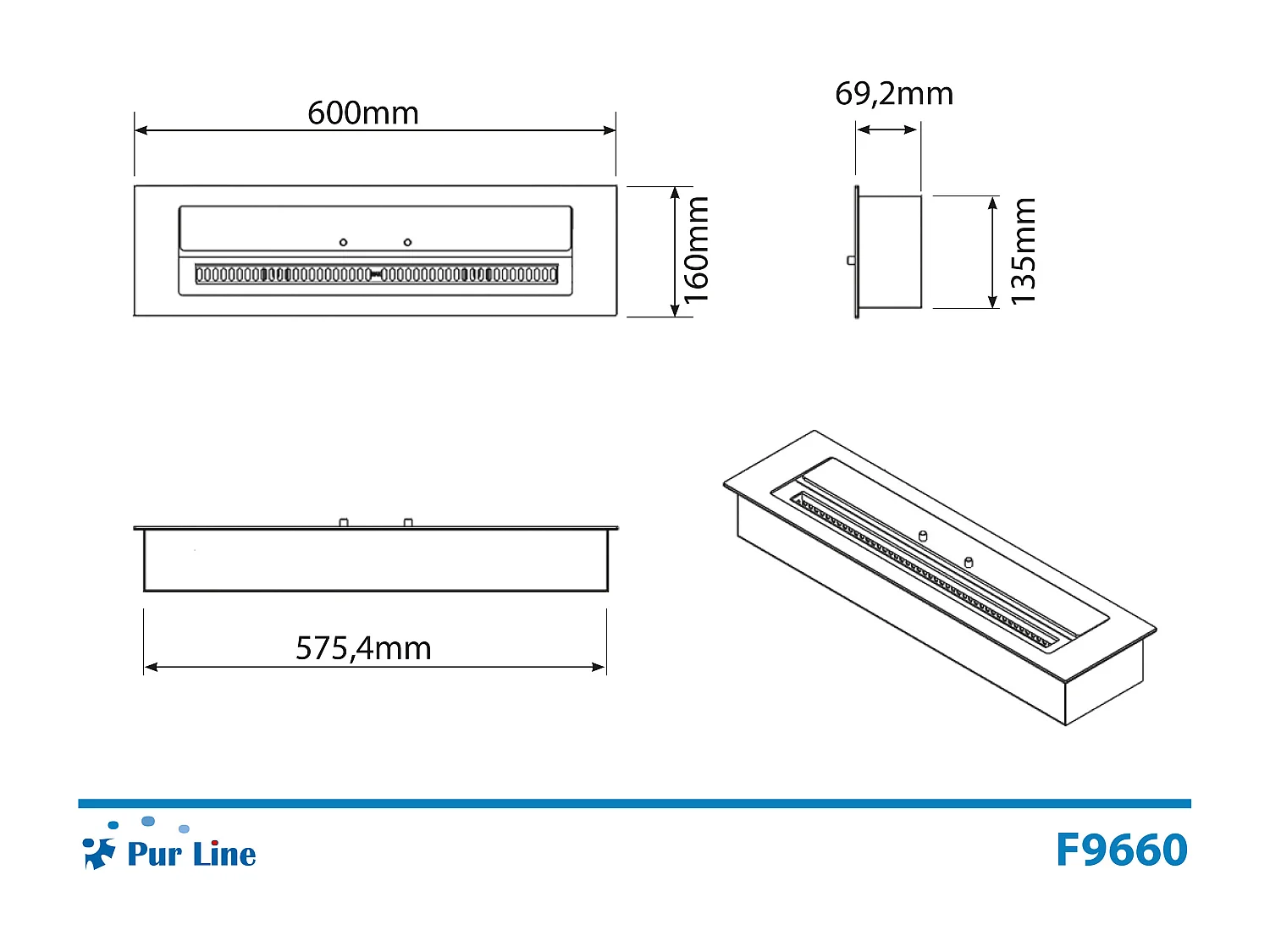 Bloc de combustion de taille moyenne avec fibre céramique et régulateur de flamme