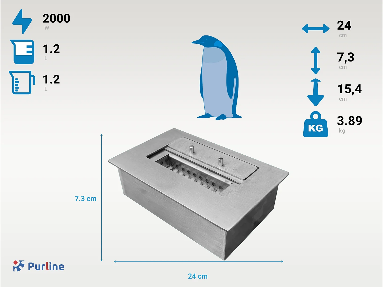 Bloc de combustion avec fibre céramique et régulateur de flamme 1.2L