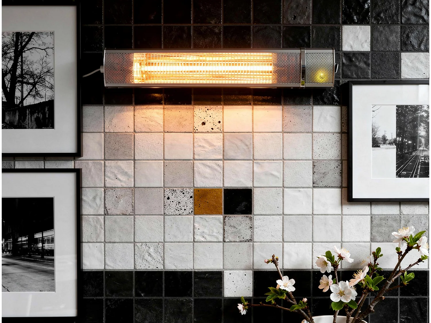 Chauffage halogène 2000W pour utilisation au plafond ou au mur