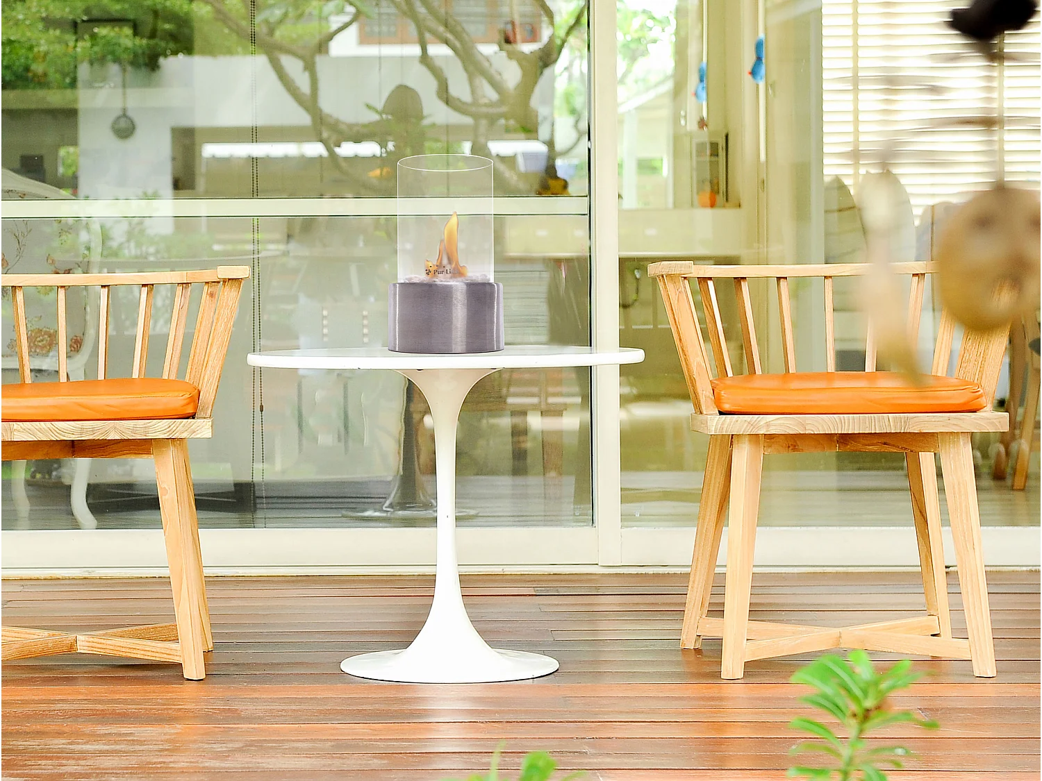 Tafelmodel ethanolhaard in roestvrij staal