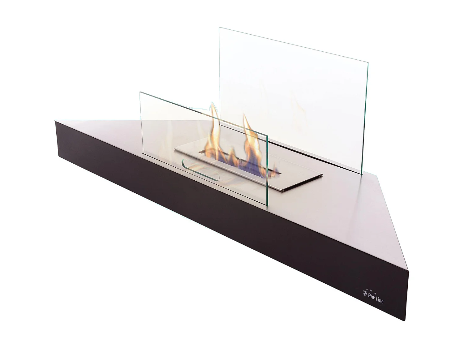 Camino a etanolo da parete con vetro temperato