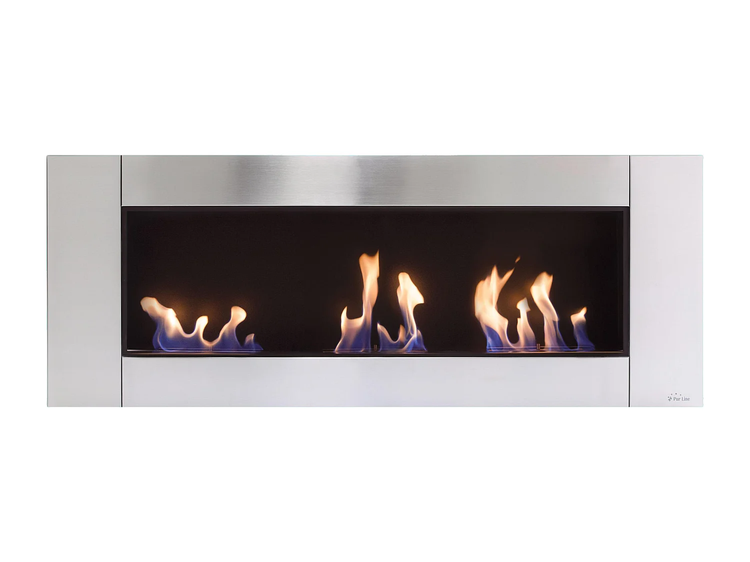 Cheminée à l'éthanol en acier inox et 3 feux