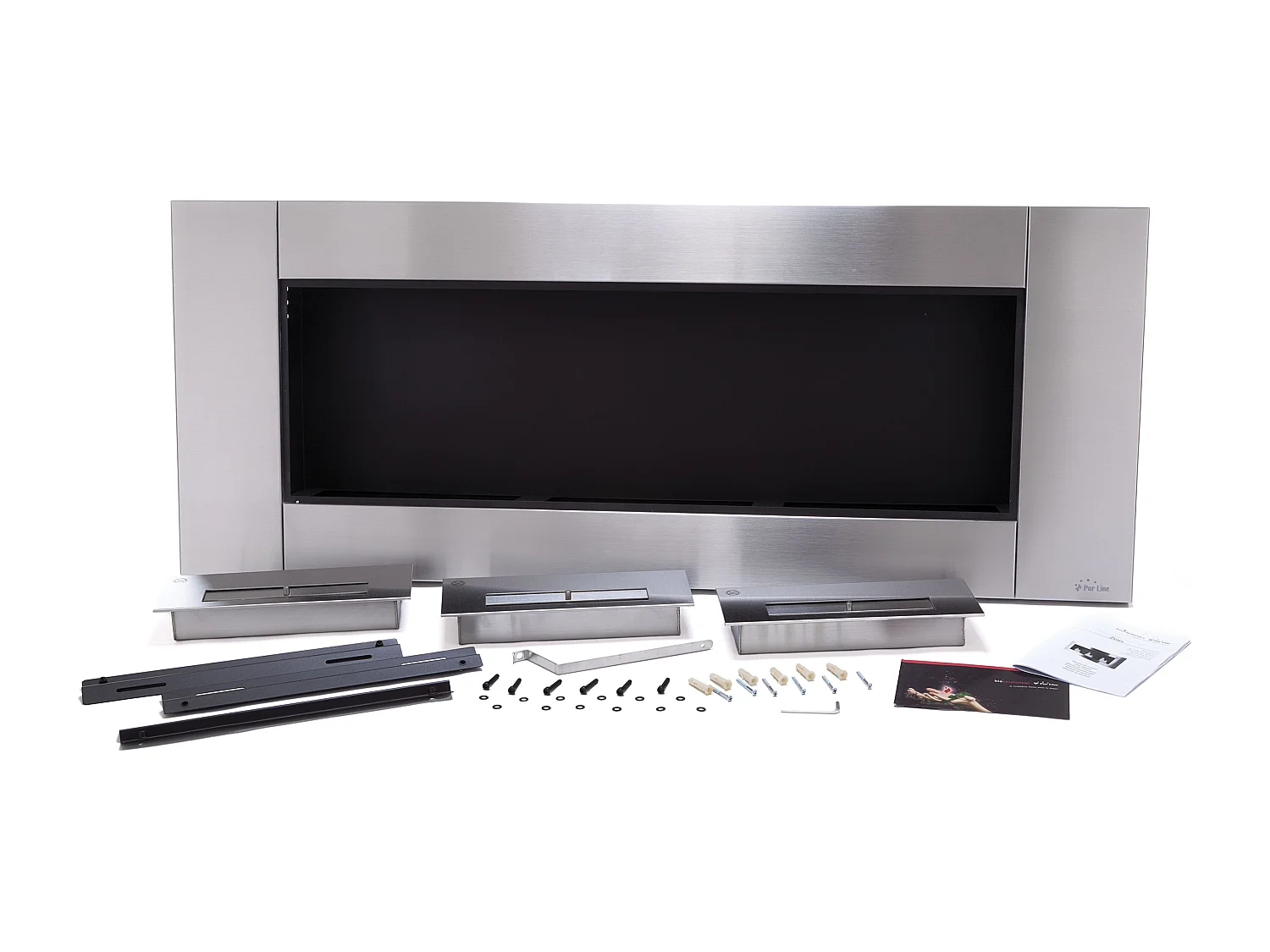 Cheminée à l'éthanol en acier inox et 3 feux