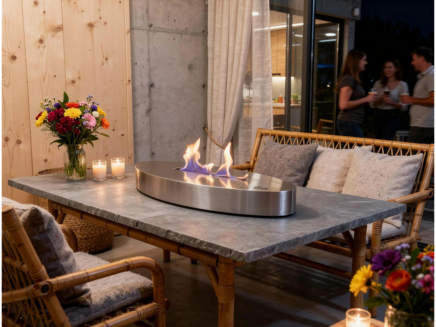 Tafelmodel ethanolhaard in roestvrij staal