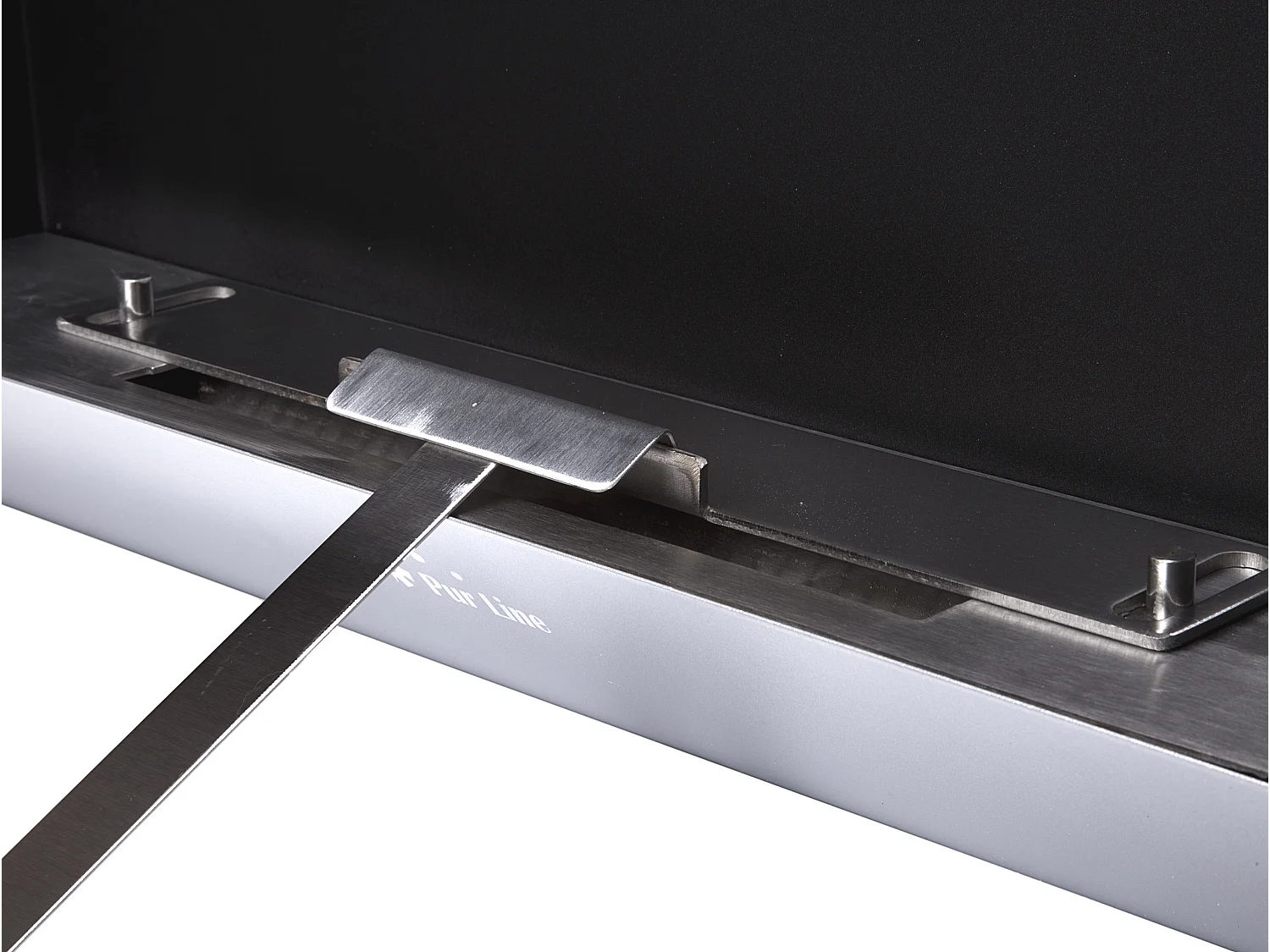 Ethanol haard met gebogen stalen voorpaneel