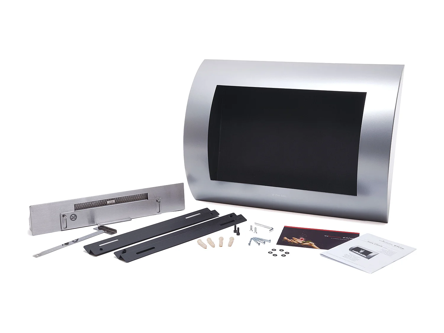 Cheminée à l'éthanol en acier incurvé