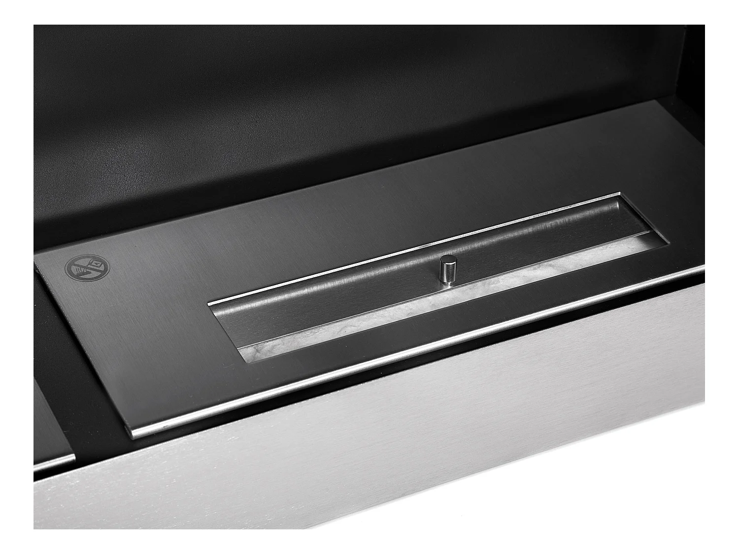 Cheminée murale à l'éthanol à double flamme en acier de grande largeur