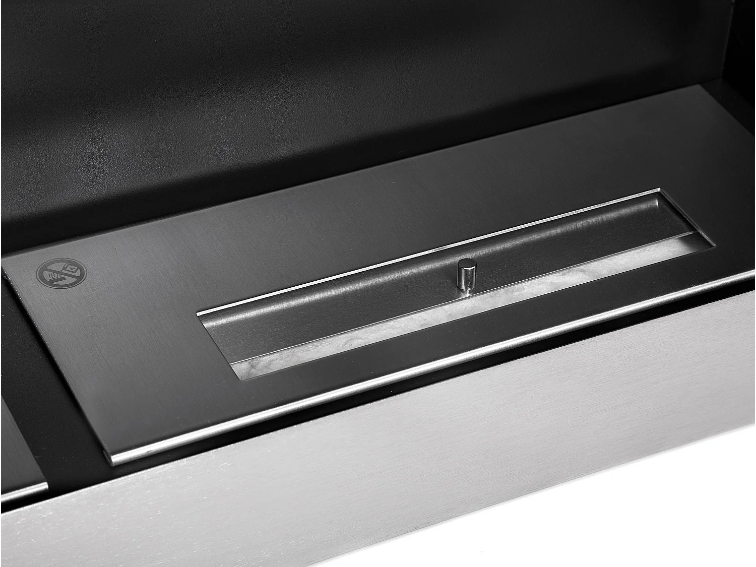 Cheminée murale à l'éthanol à double flamme en acier de grande largeur