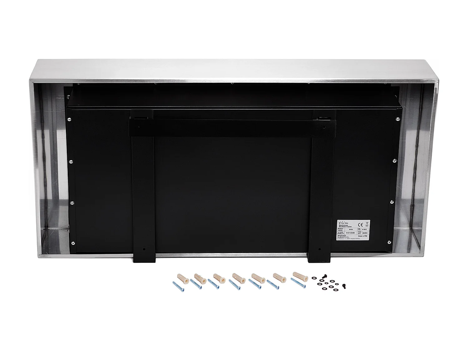 Cheminée murale à l'éthanol à double flamme en acier de grande largeur