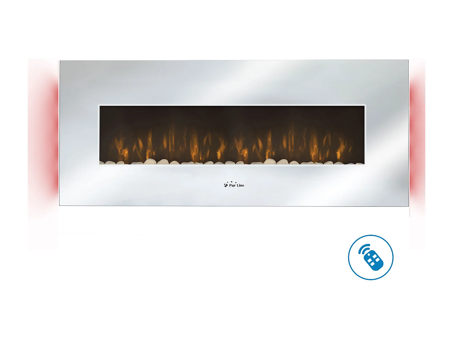 Lareira Elétrica Panorâmica com luz LED ambiental CHE-510 (Espelho)