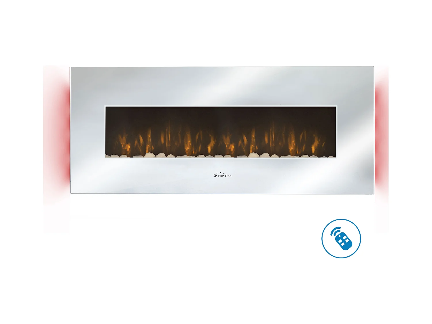 Lareira Elétrica Panorâmica com luz LED ambiental CHE-510 (Espelho)