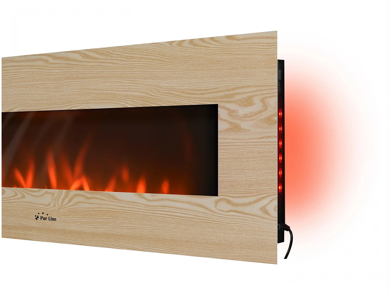 Panoramische elektrische haard met LED-verlichting en MDF voorpaneel