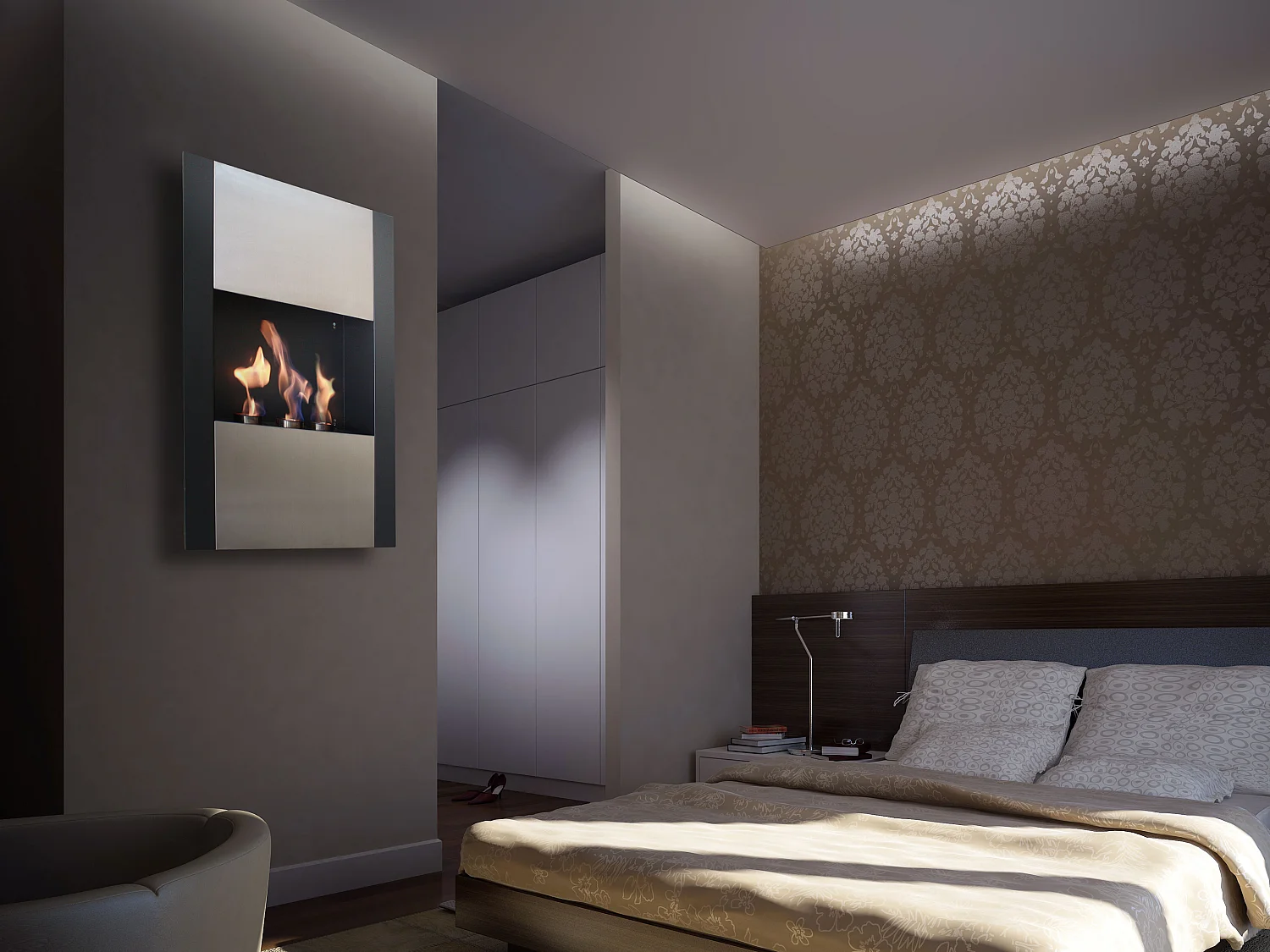 Cheminée à l'éthanol en acier inoxydable