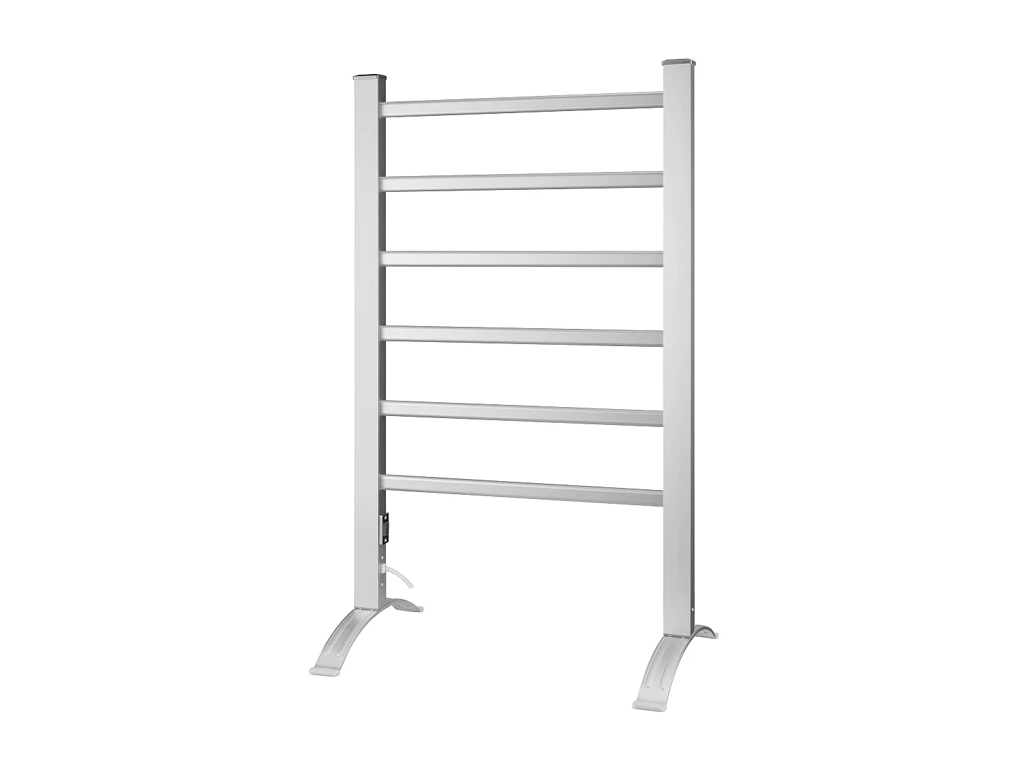 100W vloerstaand elektrisch handdoekenrek in aluminium, zilver
