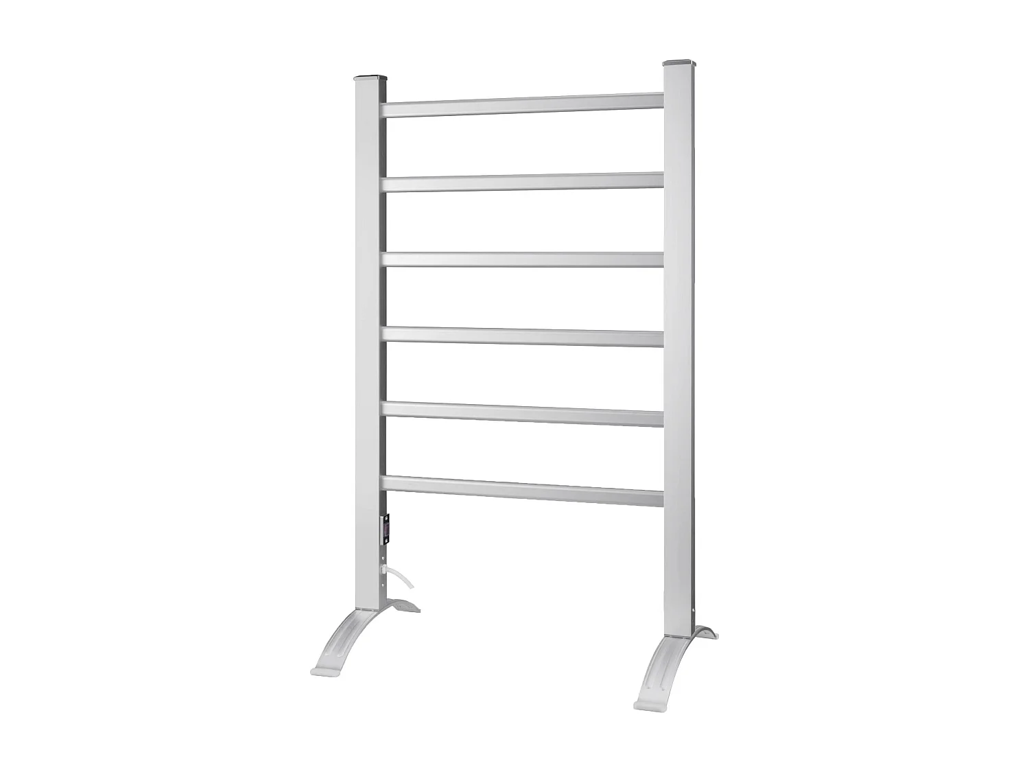 100W vloerstaand elektrisch handdoekenrek in aluminium, zilver