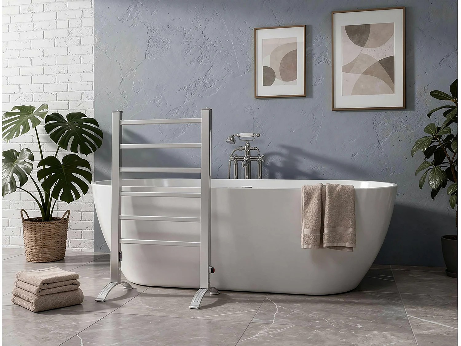 Toalheiro elétrico de alumínio de chão