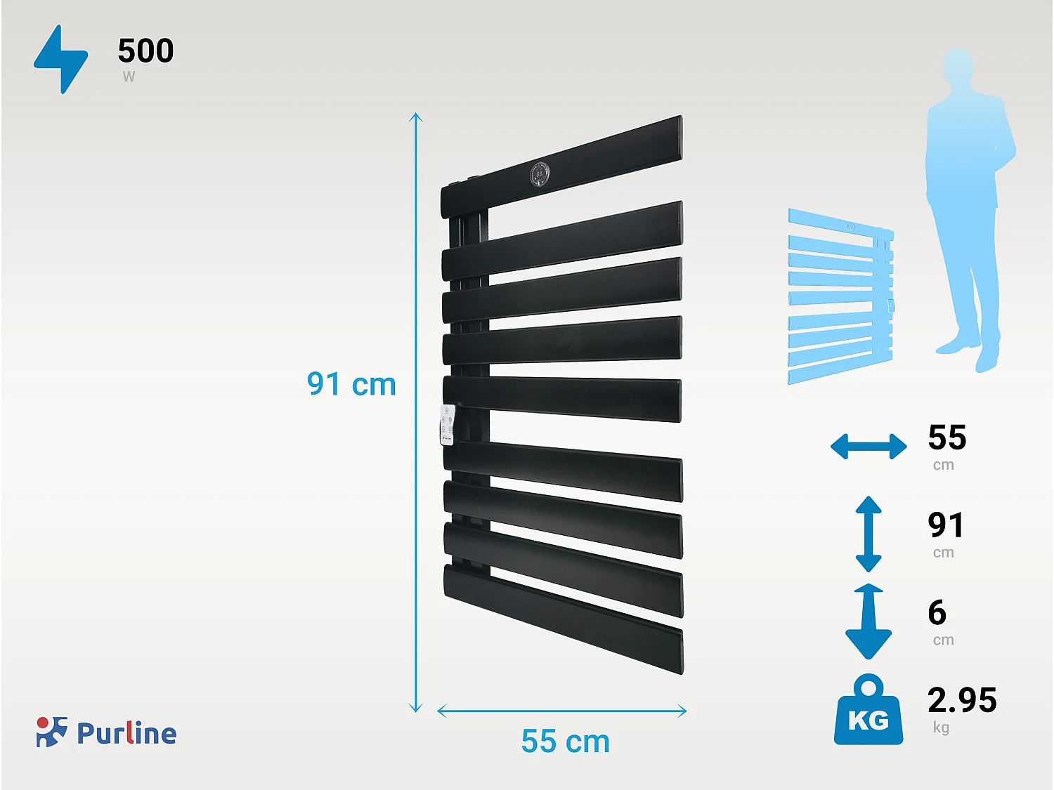Toallero Eléctrico 500W con display LED y WiFi