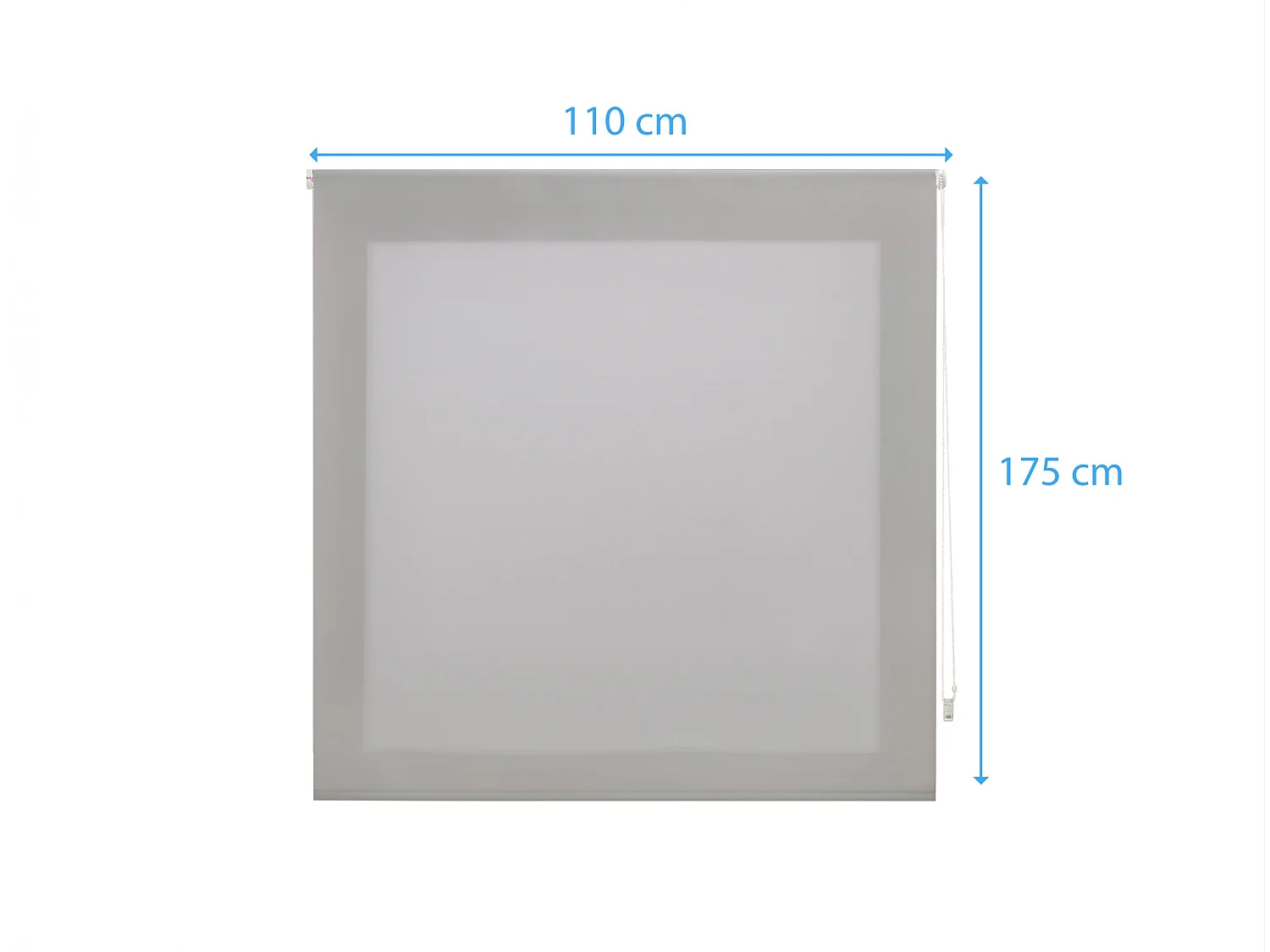 Cortina de rolo translúcido com trama simples e corrente manual