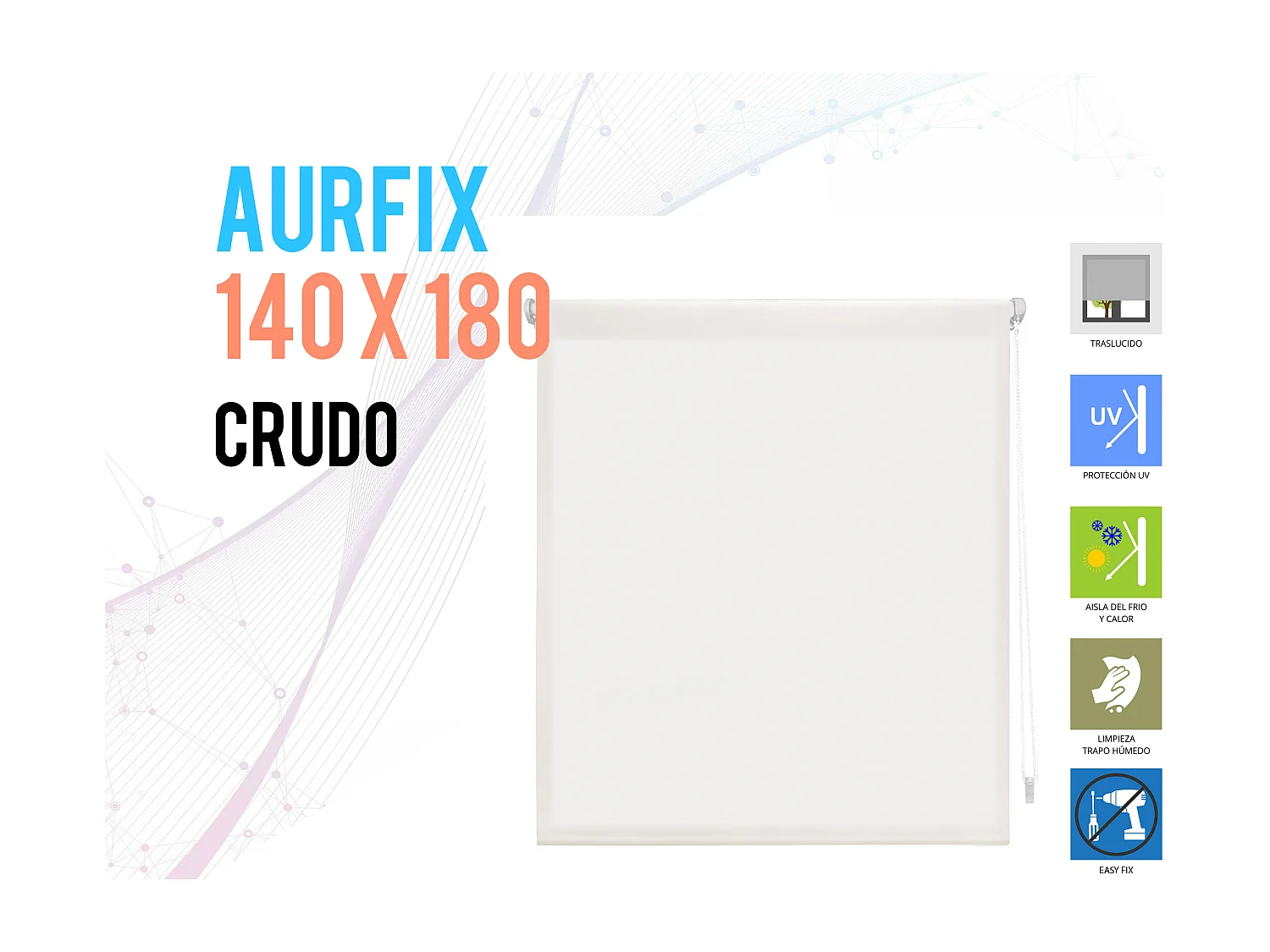 Store enrouleur Polyester Opaque Multicolore