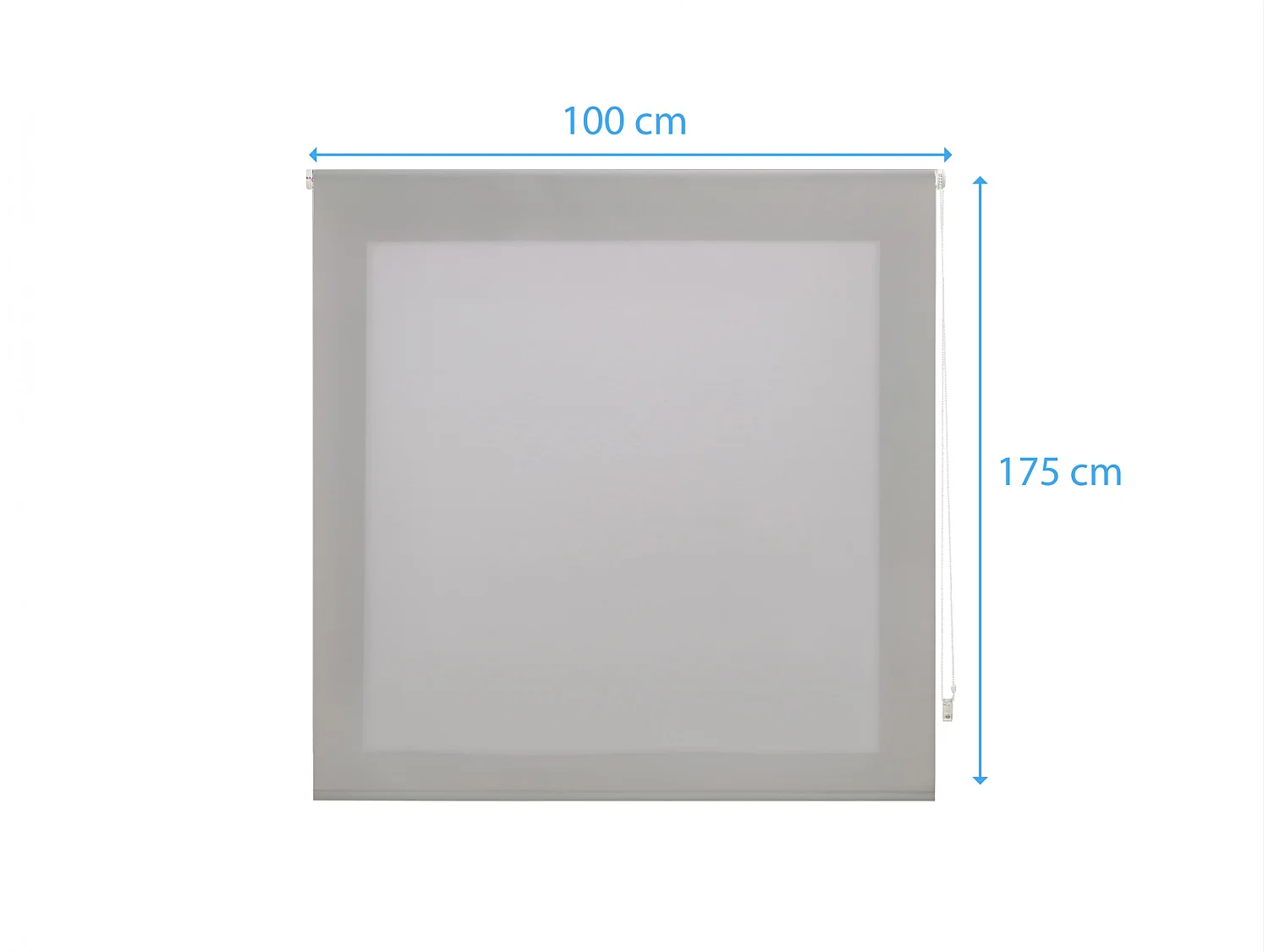 Cortina de rolo translúcido com trama simples e corrente manual