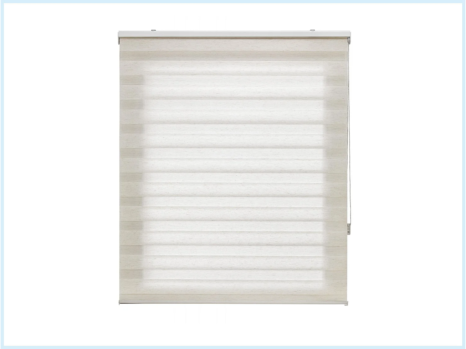 Cortina de rolo bicolor noite e dia com tricô duplo e corrente manual