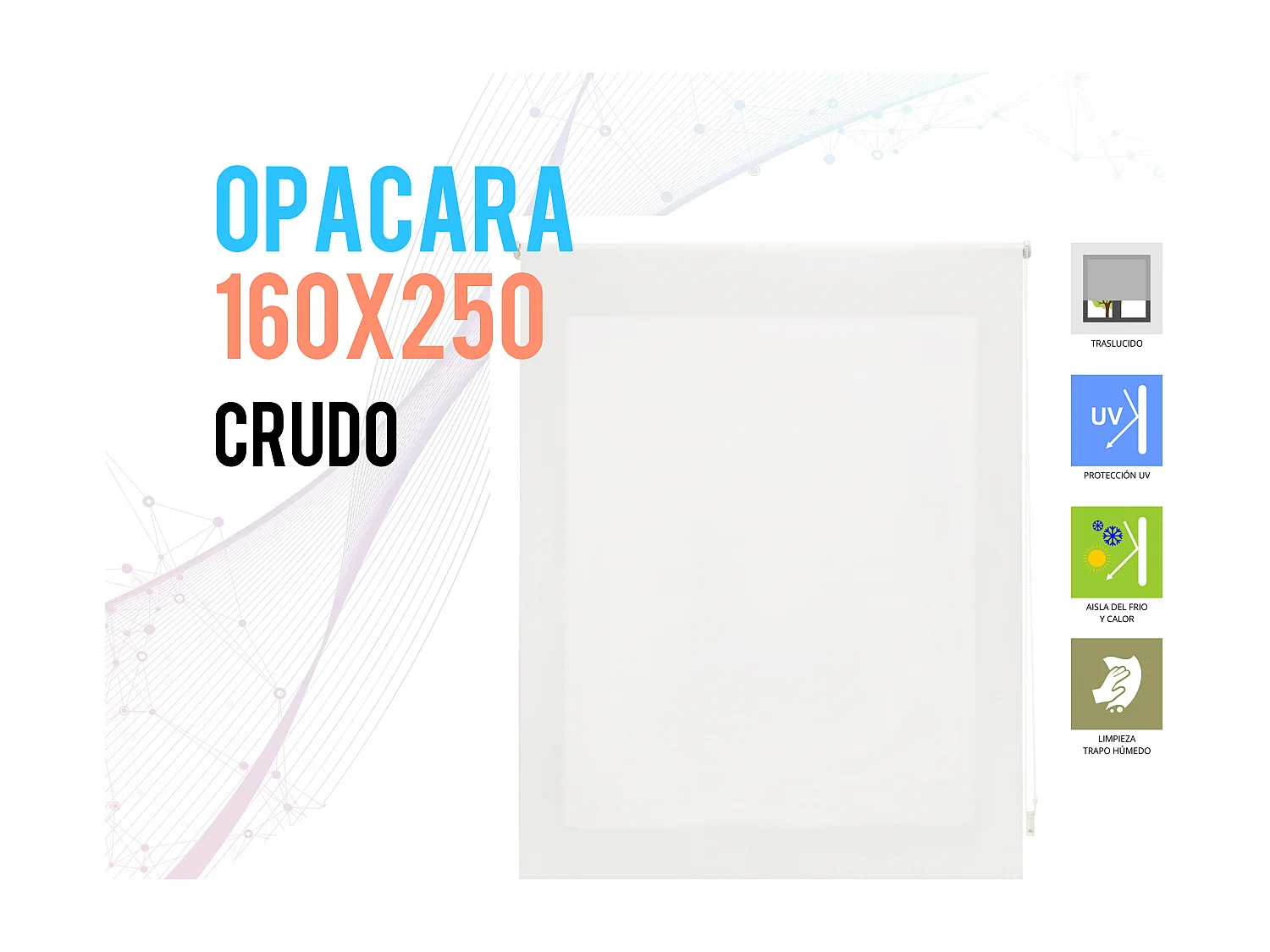 Store enrouleur Polyester Opaque Multicolore