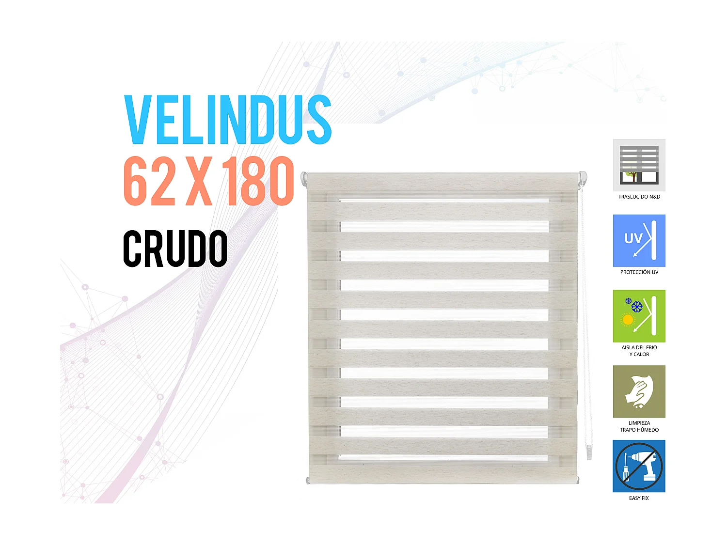 Store enrouleur Polyester Translucide Multicolore