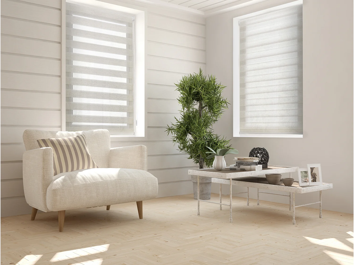 Dag- en nachtrolgordijn Eenvoudig te monteren met lijm of clips