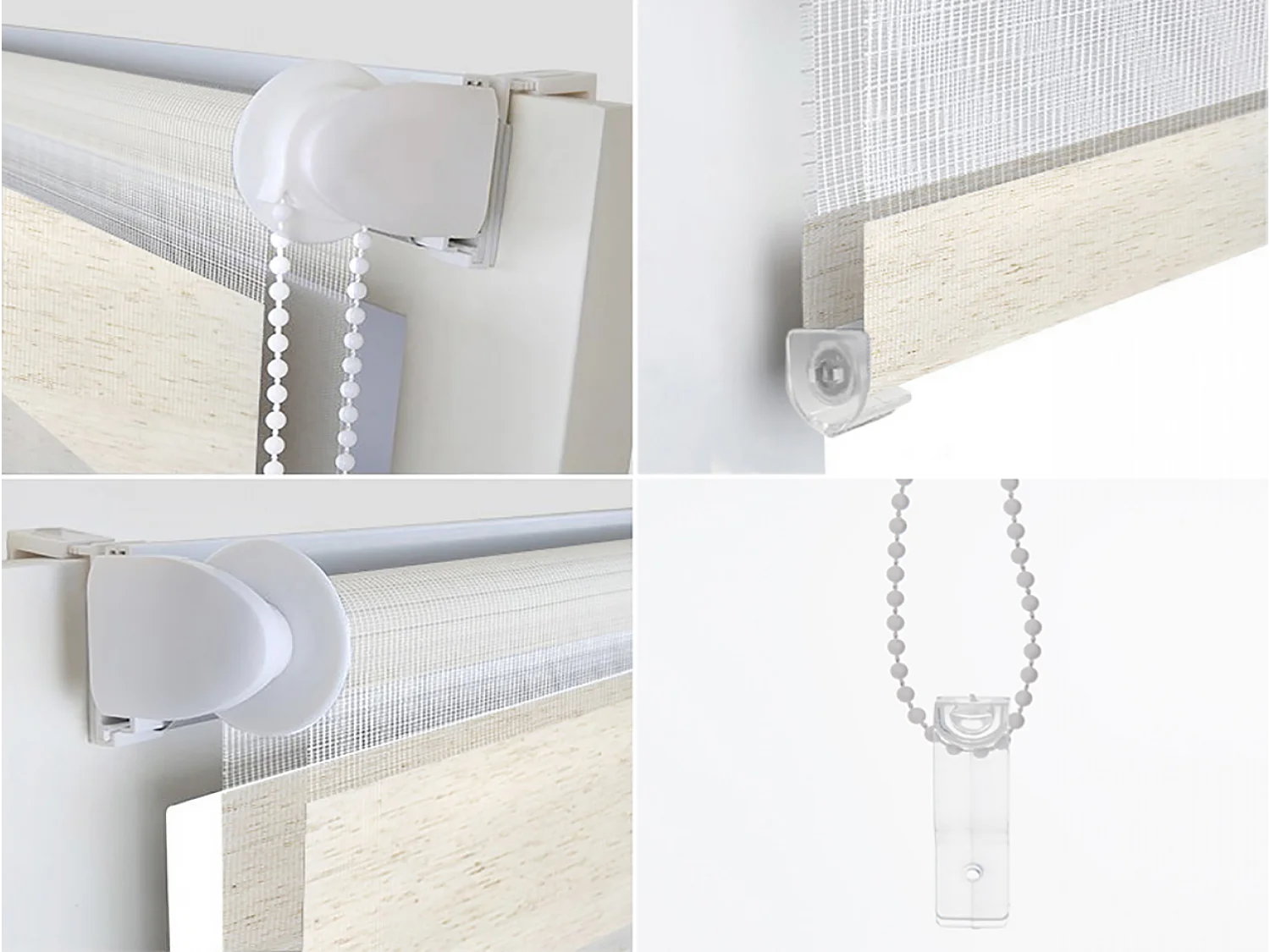 Dag- en nachtrolgordijn Eenvoudig te monteren met lijm of clips