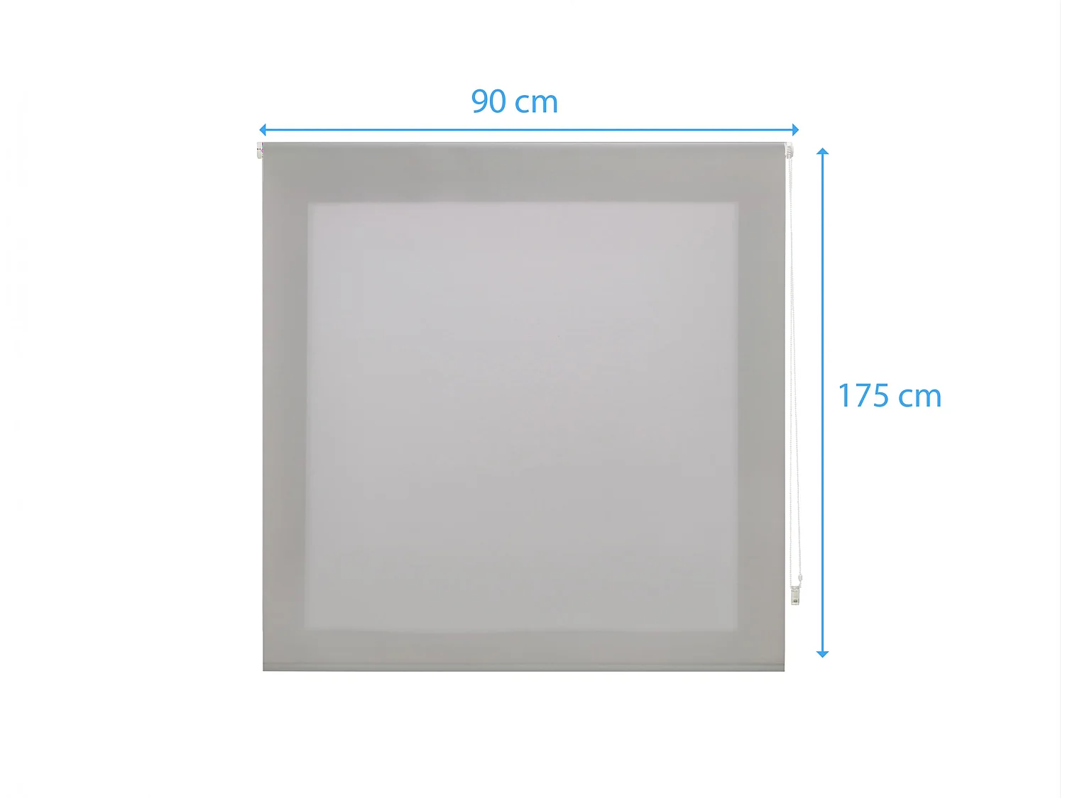 Cortina de rolo translúcido com trama simples e corrente manual