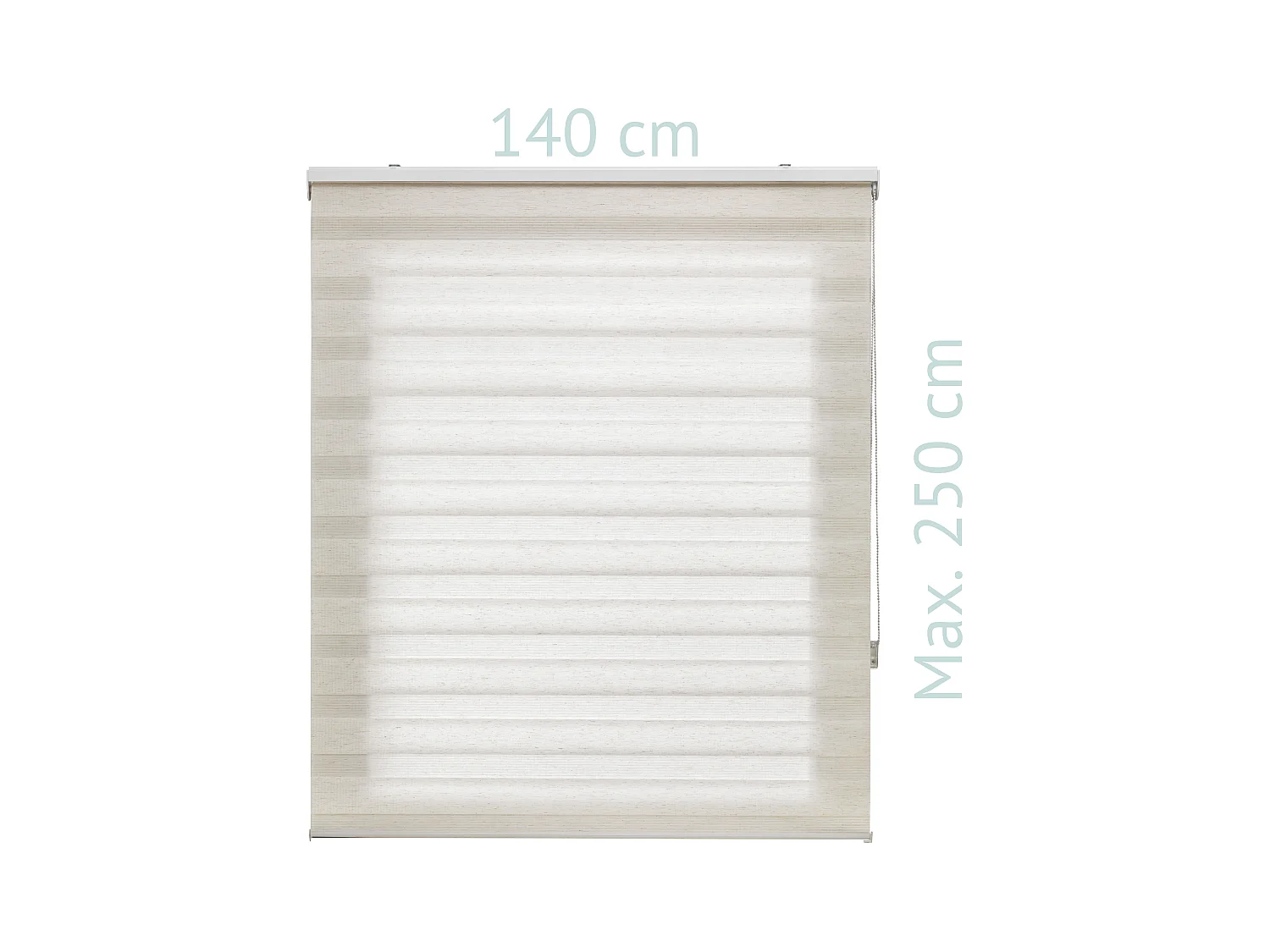 Tweekleurig dag- en nachtrolgordijn met dubbele weving en handketting