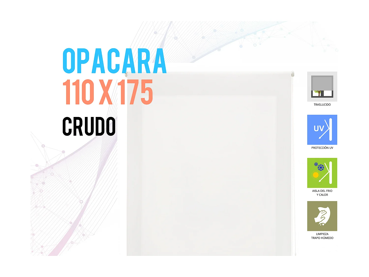 Store enrouleur Polyester Opaque Multicolore