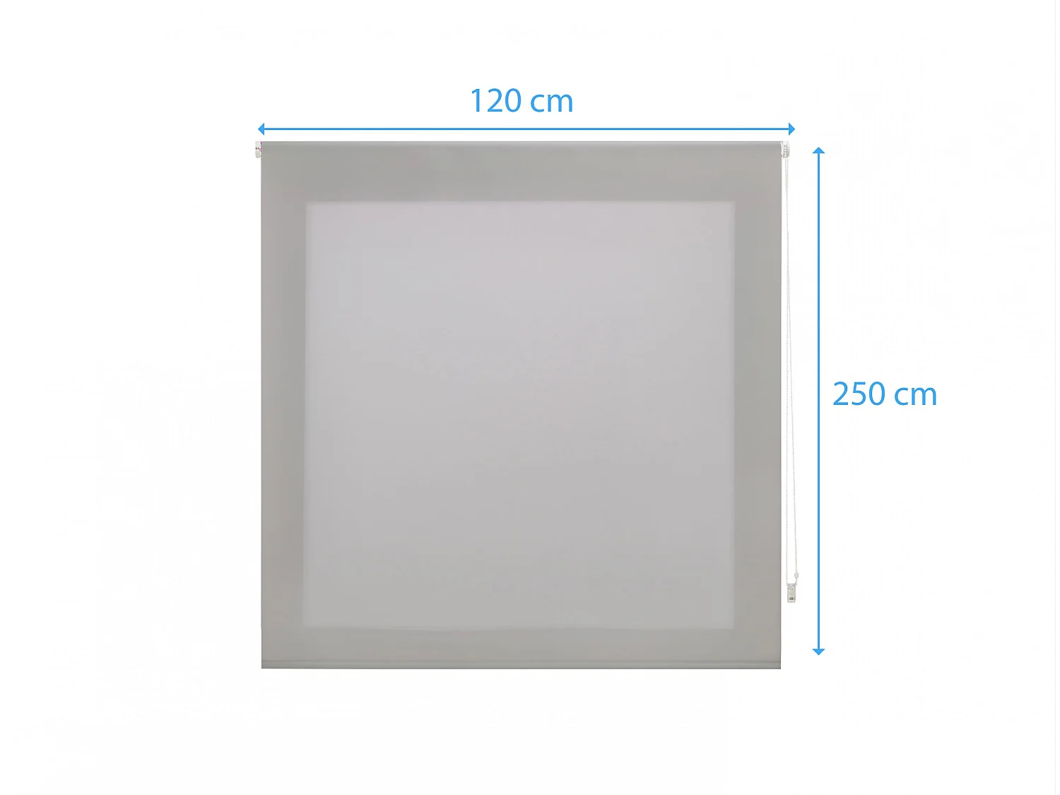 Cortina de rolo translúcido com trama simples e corrente manual