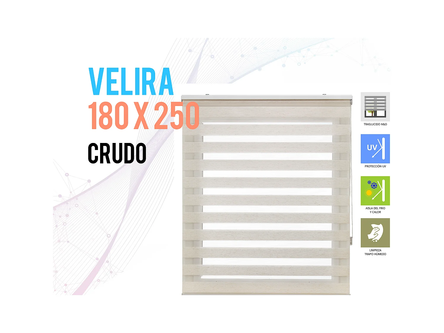 Store enrouleur Polyester Translucide Multicolore