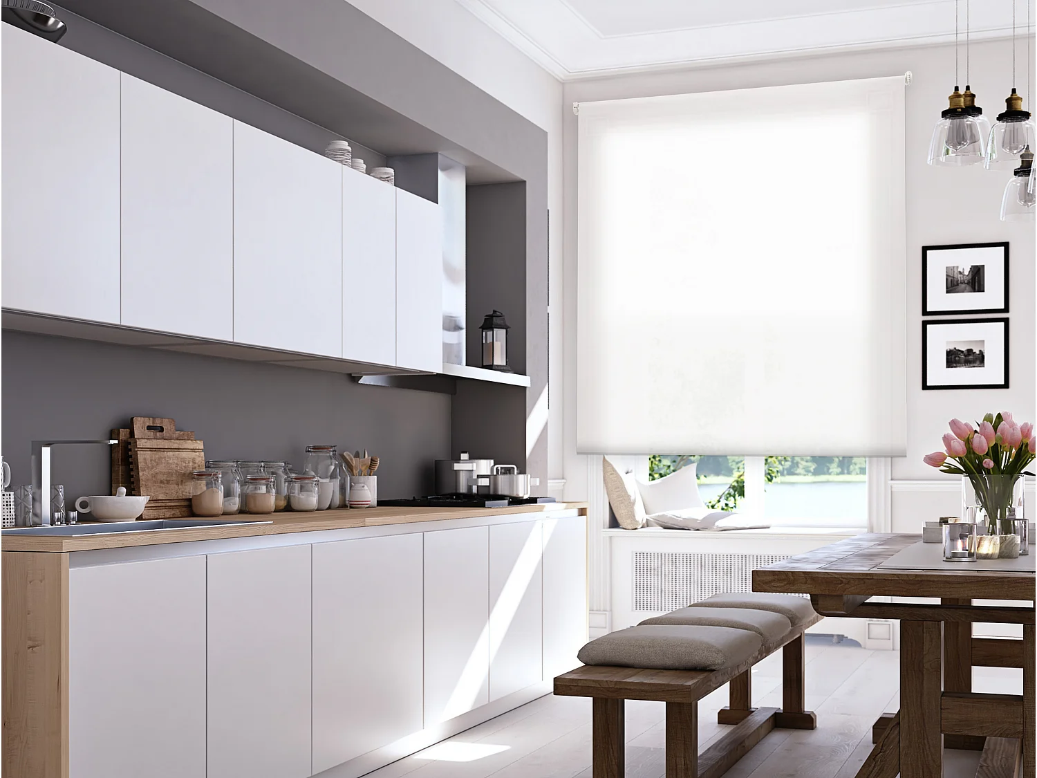 Rolgordijn Polyester ondoorzichtige gladde rolgordijnen