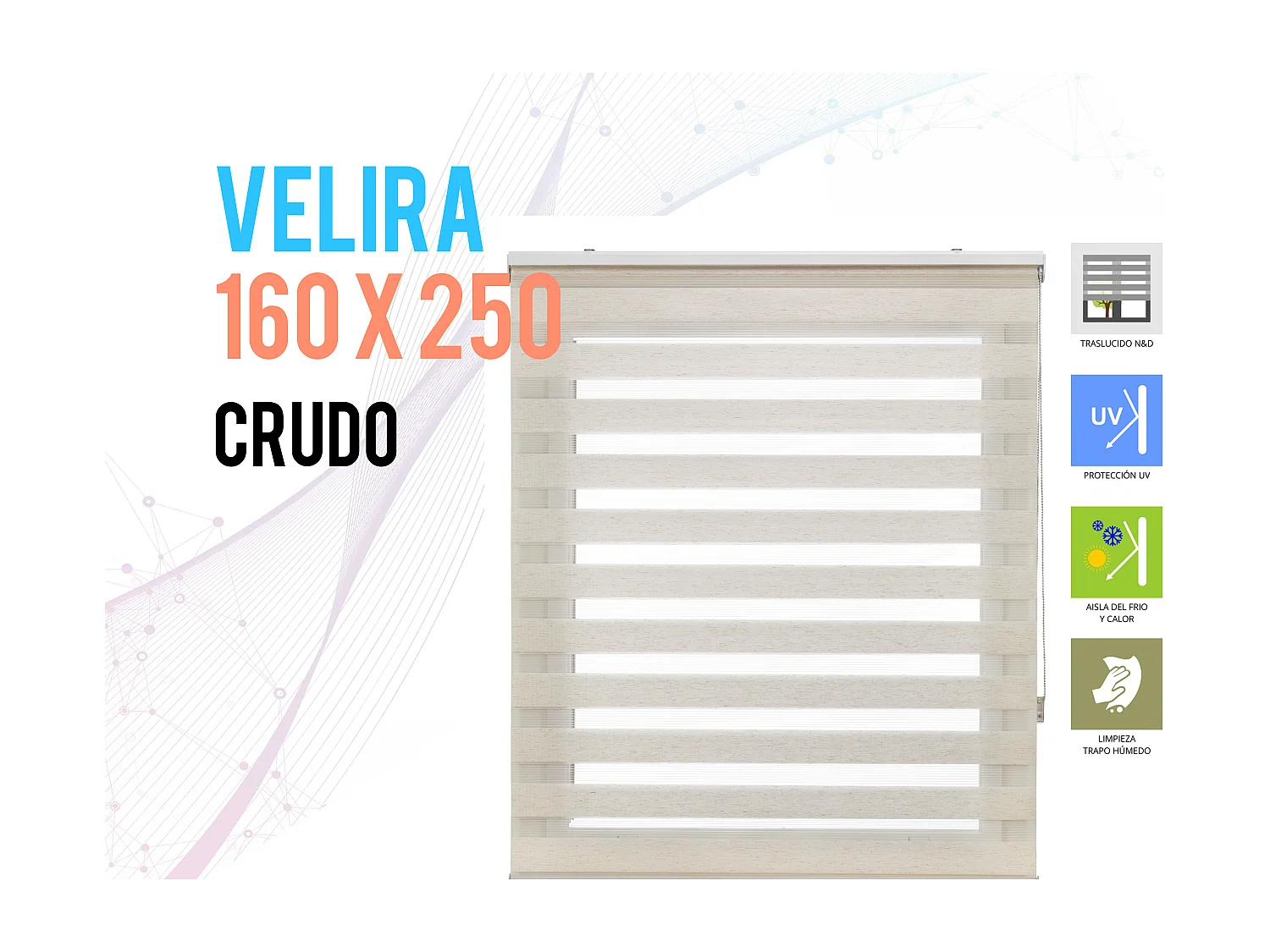 Estor noche y Día bicolor con tejido doble y cadena manual