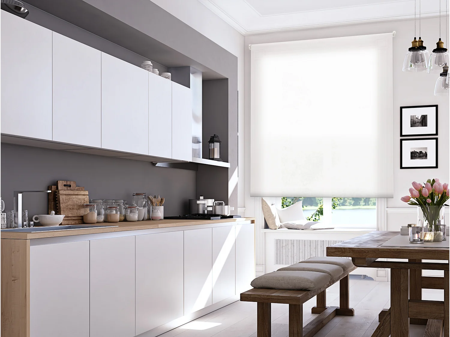 Rolgordijn Polyester ondoorzichtige gladde rolgordijnen